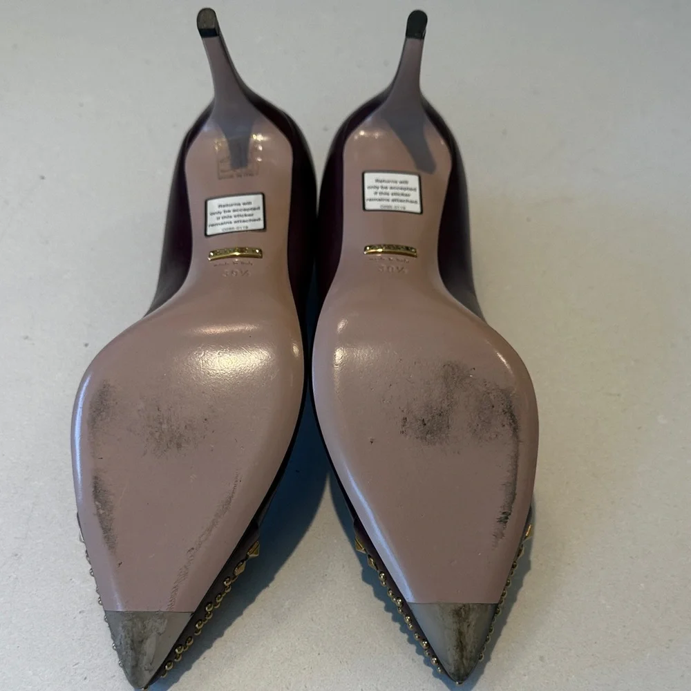 Gucci Dark Red Studded Heels - Picture 12 of 12